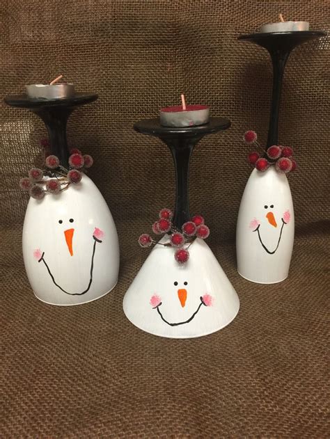 25 Gorgeous Snowman Wine Glass Candle Holders