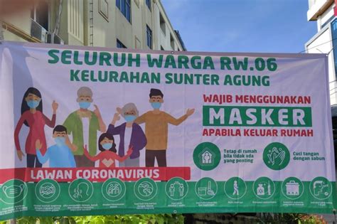 Spanduk Wajib Masker Dipasang Di Sunter Agung Antara News