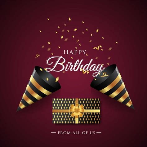 Happy Birthday Celebration Typography Design For Greeting Card Poster