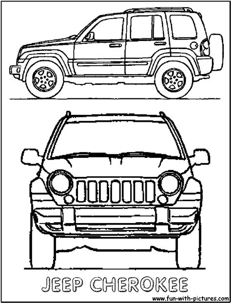 This car coloring page created from a real photo and looks very accurate. Jeep coloring pages to download and print for free
