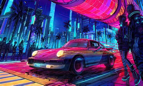 Download Porsche Car Video Game Cyberpunk 2077 4k Ultra Hd Wallpaper By