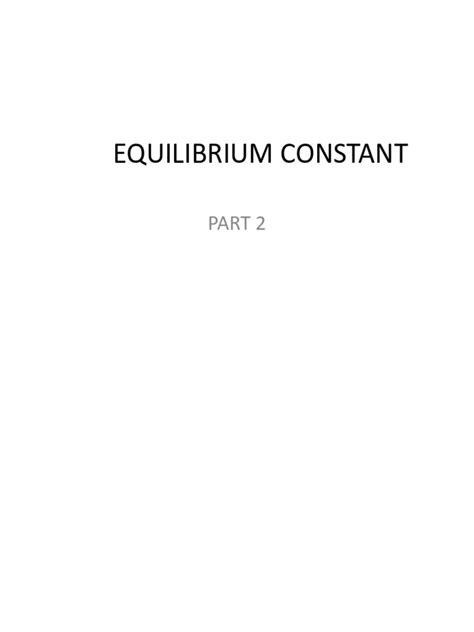 3 Equilibrium Constant 2 Pdf