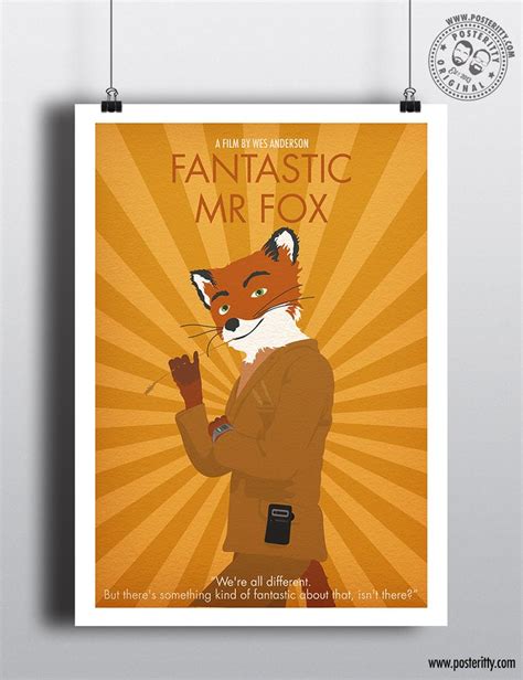 Fantastic Mr Fox Minimalist Wes Anderson Movie Poster — Posteritty Wes Anderson Movies