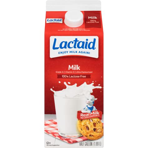 Lactaid 100 Lactose Free Whole Vitamin D Milk Half Gallon 64 Fl Oz