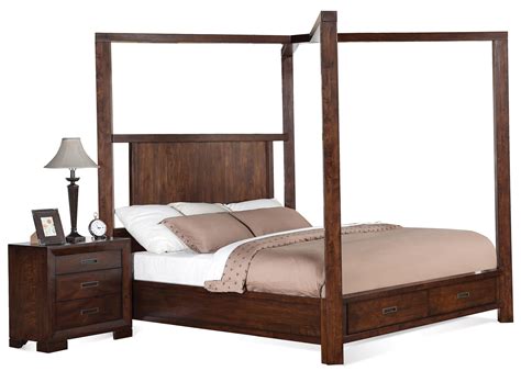 Queen Canopy Storage Bed By Riverside Furniture Wolf And Gardiner Wolf Furniture