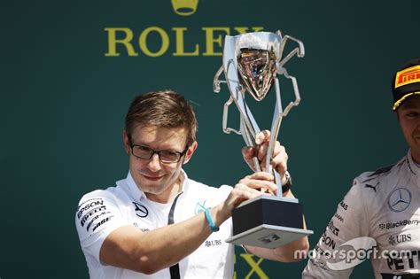 Peter Bonnington Mercedes Amg F1 Race Engineer Celebrates On The