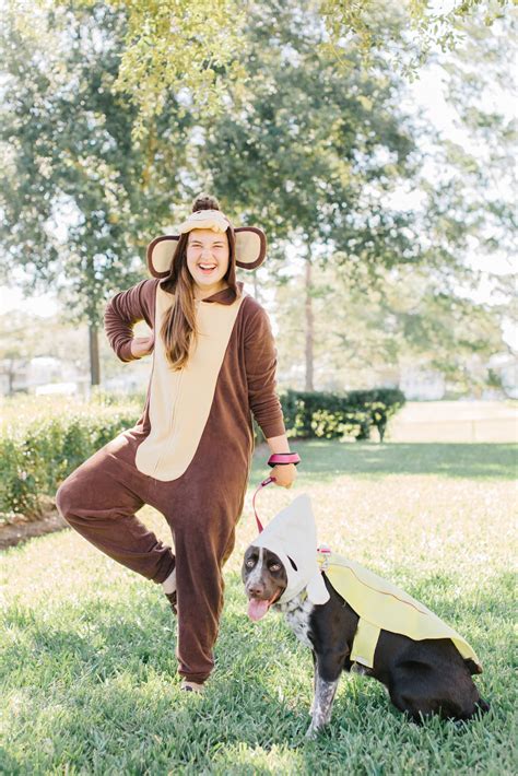 Dog And Owner Halloween Costume Monkey And Banana