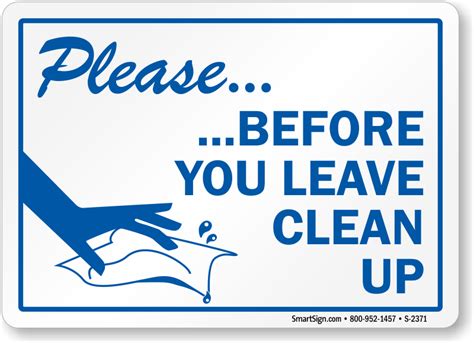 Please Clean Up Sign With Graphic Sku S 2371 Bathroom Cleaning