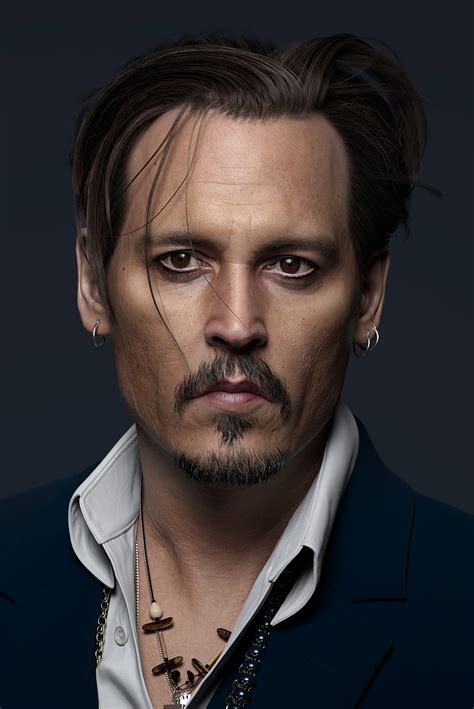 2k Free Download Johnny Depp Earrings Actor Face Portrait Necklace Shirt Suit Men Hd