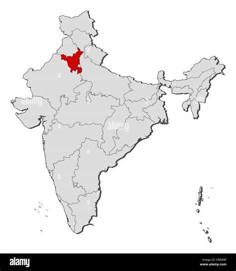 Political Map Of India With The Several States Where Haryana Is