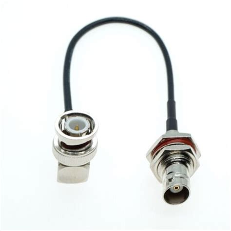 Bnc Female To Bnc Male Right Angle Ra Connector Rf Coax Jumper Rg Cable Ebay