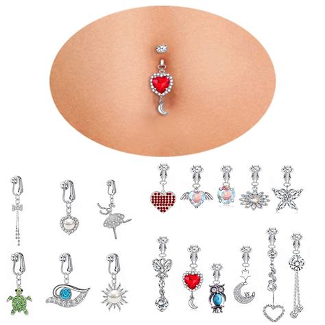 Sexy Dangling Navel Belly Button Rings Belly Piercing Crystal Surgical