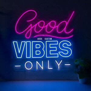 I love that you can control it with a remote and there. AOOS CUSTOM Good Vibes Only Dimmable LED Neon Light Signs ...