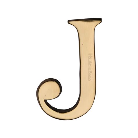 Marcus Heritage Brass Alphabet J Pin Fix Mm Polished Brass Finish ATC Floors And Doors