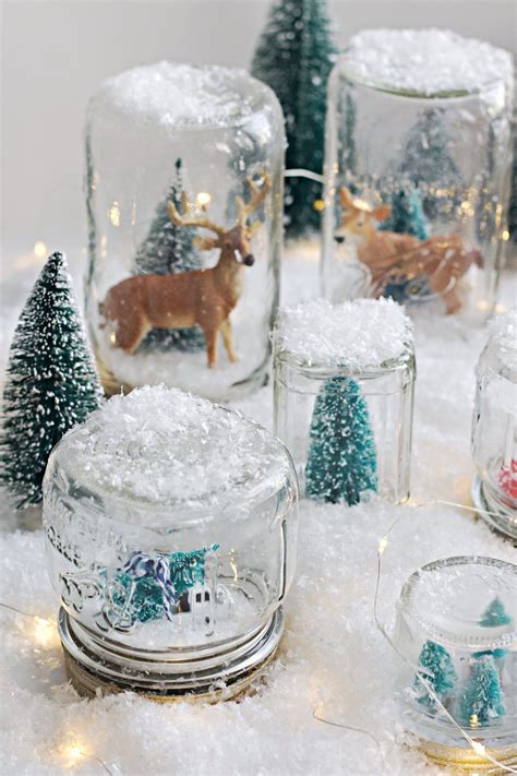 How To Make A Snow Globe Easy Dry Snow Globes Mason Jar Christmas