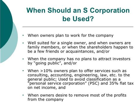 The S Corporation How It All Works