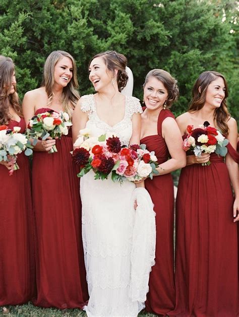 13 Winter Wedding Color Combos That Wow Deep Red Wedding Winter