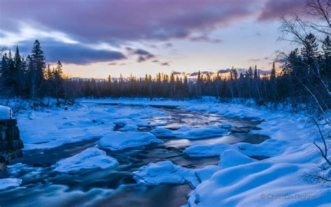 Snow Ice Quebec Landscape Trees Nature River Winter Hd