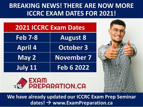 Breaking News There Are Now More Iccrc Exam Dates For 2021 Exam Preparation