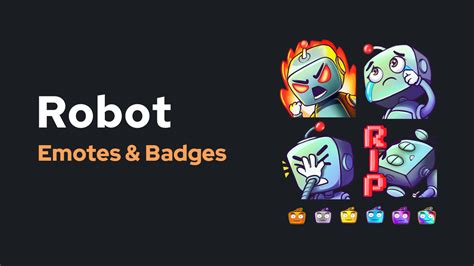 Digital 18x Cute Robot Emotes Pack For Twitch And Discord Full Set 2