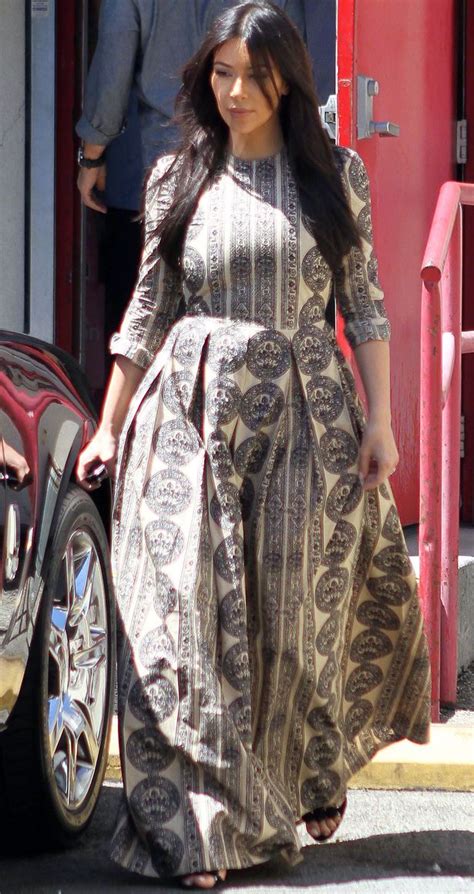 Kim Kardashian Covers Up In Floaty Maxi Dress For Lunch Date With Mum