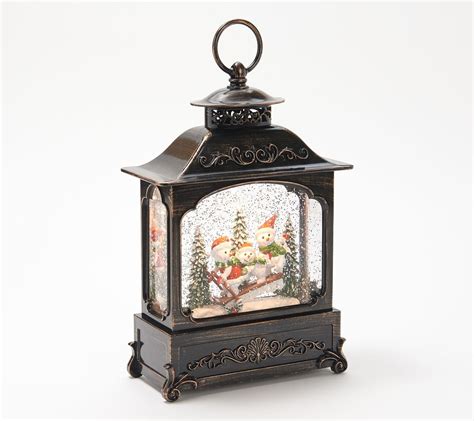 12 Illuminated Glitter Lantern W Holiday Scene By Valerie