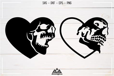 Heart Love Skull Svg Design By Agsdesign Thehungryjpeg