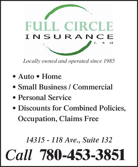 Our brokers build lasting relationships and strive to be your insurance provider in the present and in the future. Full Circle Insurance Ltd - Opening Hours - 132-14315 118 Ave NW, Edmonton, AB