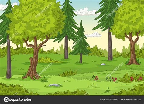 Cartoon Forest Landscape Stock Vector Image By ©gwolf 233735568