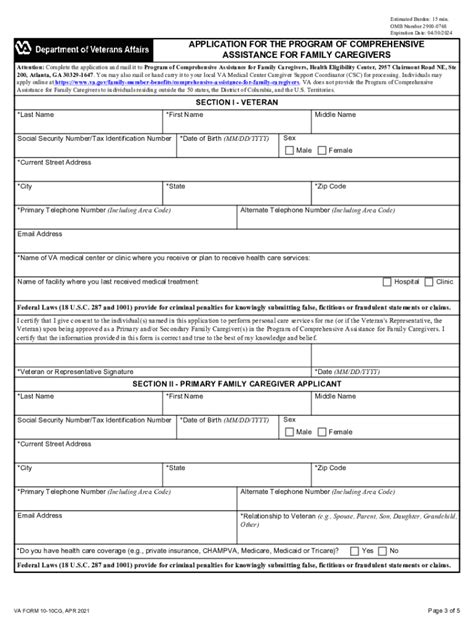 Va Form 10 10cg Fill And Sign Printable Template Online Us Legal Forms