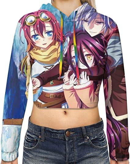Amazon Com Anime Womans No Game No Life Dew Navel Adult Cropped