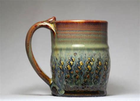 10oz Hand Thrown Pottery Mug Unique Ceramic Coffee Cup Pottery Mugs