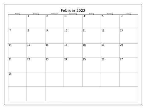 Druckbare Februar 2022 Kalender Zum Ausdrucken Pdf Excel Word The