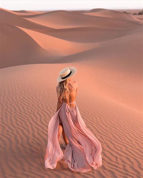 Travel Inspiration Desert Pink Dress Desert Photoshoot Ideas