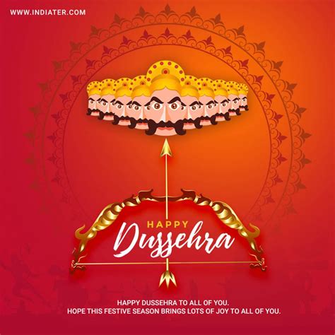 Free Elegant Hindu Happy Dussehra Festival Greeting Card Design Indiater