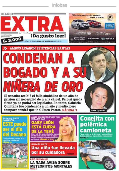 Diario Extra Ecuador Portada De Hoy