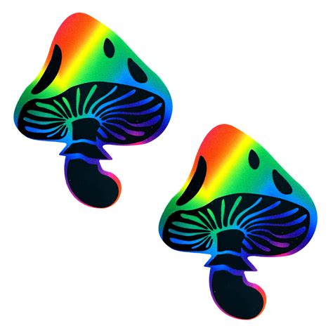 Rainbow Trippin Psychedelic Toadstool Nipple Cover Pasties Neva Nude