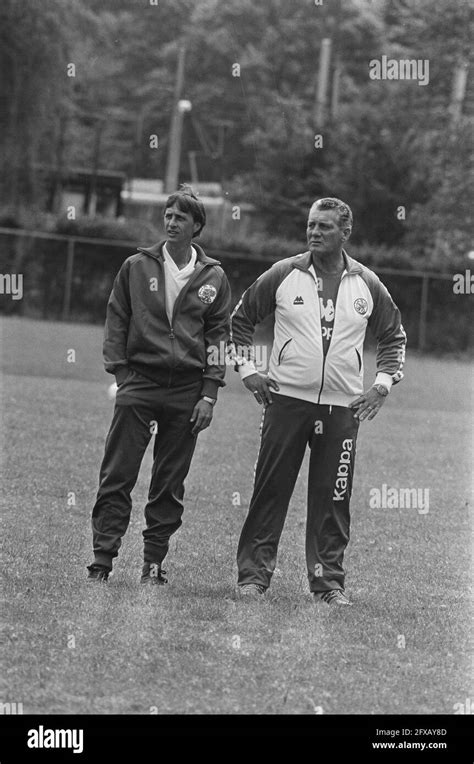 First Ajax Training New Season Johan Cruijff L And Cor Van Der Hart One Of The Trainers