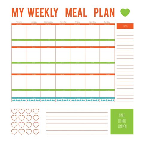 Free Meal Planning Template Molichem