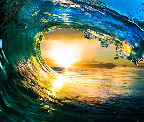 Free Photo Ocean Wave Sunset Yellow Sunny Scene Free Download