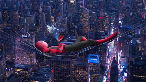 Spider Man Far From Home Spider Man Lying On Net Higher Than Tall