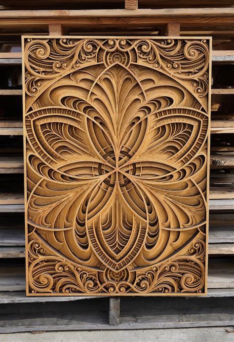 Mesmerizing Laser Cut Wood Wall Art Feature Layers Of Intricate Patterns