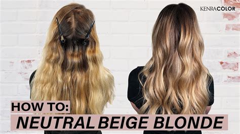 This beige blonde balayage on medium length hair is a smoother option if you want to get a beachy look. HOW TO: Neutral Beige Blonde Hair | Kenra Color - YouTube