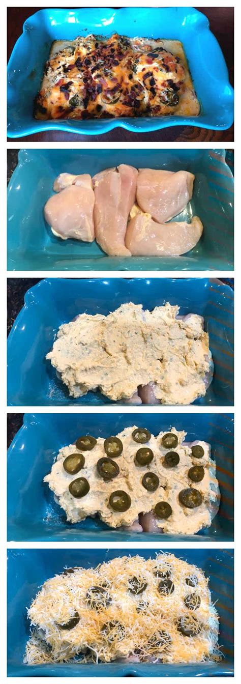Add chicken and 1/2 the bacon to bowl and mix well. Keto Chicken Jalapeno Popper Casserole Recipe - iSaveA2Z.com