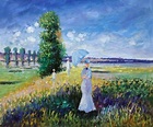 Monet, La Promenade (Argenteuil) Reproduction Oil Painting