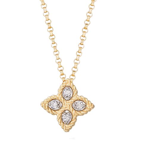 Roberto Coin Princess Flower Diamond Necklace 14k 7771370ajchx Ben