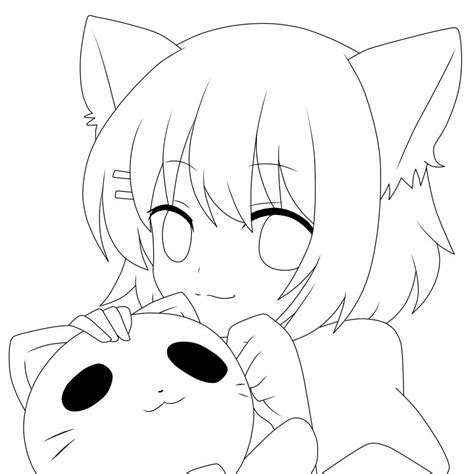 Anime Neko Girl Coloring Pages