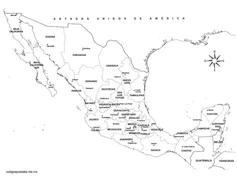 Mapa De Mexico Con Division Politica Y Nombres Para Imprimir Mapa De