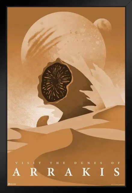 Visit Arrakis Dune Movie Travel Sandworm Planet Black Framed Art 14x20