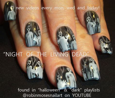 Nail Art By Robin Moses Dark Nail Art Scary Nail Art Halloween